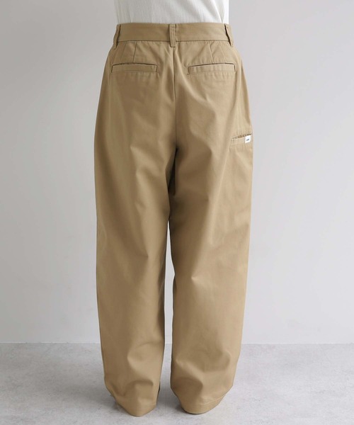 ANME チノパン TCツイル2タックテーパードロングパンツ レディース