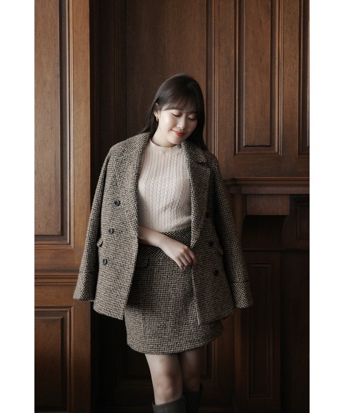 Her lip to スカート Hemingway Check Tweed Skirt : ZOZOTOWN Yahoo