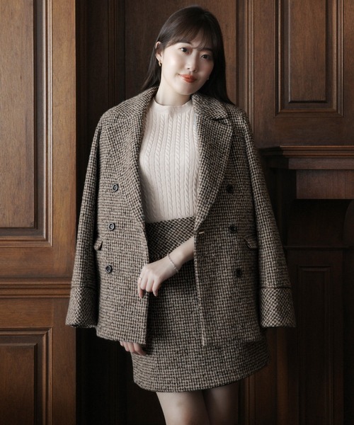 Her lip to スカート Hemingway Check Tweed Skirt : ZOZOTOWN Yahoo