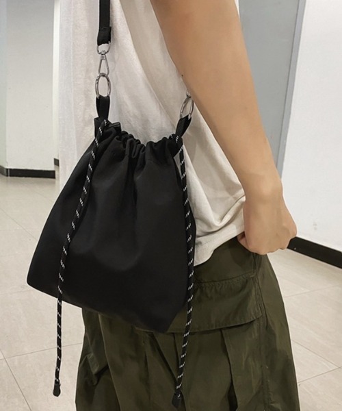 H.TOKYO ショルダーバッグ ナイロンミニショルダー巾着バッグ メンズ