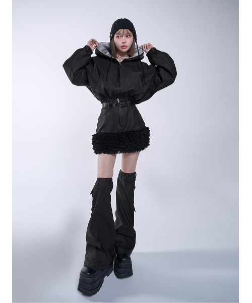 Darich（ダーリッチ） コート アウター スウェットフーディーレザー