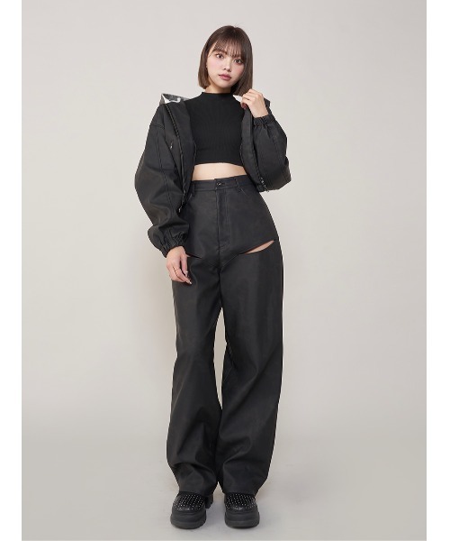 Darich（ダーリッチ） コート アウター スウェットフーディーレザー