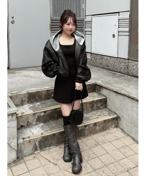 Darich（ダーリッチ） コート アウター スウェットフーディーレザー