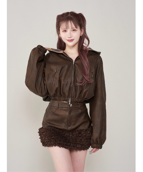 Darich（ダーリッチ） コート アウター スウェットフーディーレザー