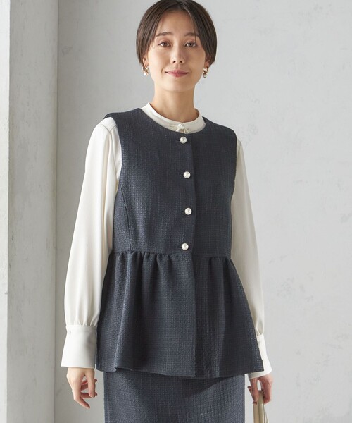 SHIPS（シップス） ベスト ジレ 「セレモニー対応可」スラブ ツイード