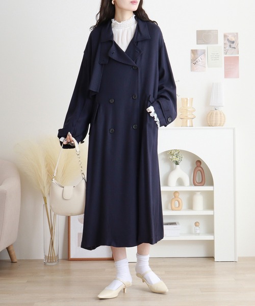 hunch（ハンチ） トレンチコート コート リネン混トレンチコート