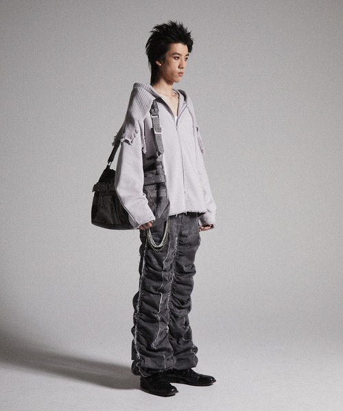 GRANCY カーゴパンツ 「GRANCY」Shirred Damage design Cotton Pants