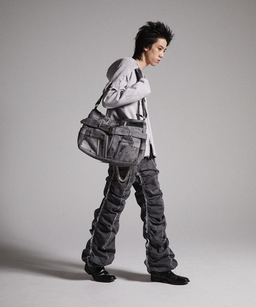 GRANCY カーゴパンツ 「GRANCY」Shirred Damage design Cotton Pants