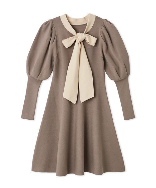 LILY BROWN（リリーブラウン） ワンピース ボウタイリボンニット