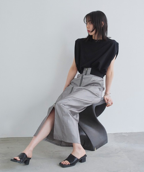 LIAN（リアン） スカート シャイニーフロントジップタイトスカート