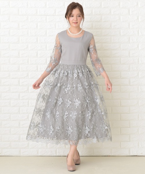 Lace Ladies（レースレディース） ドレス 花柄シースルー袖ロング