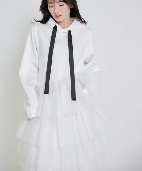 PICCIN PERLA ワンピース ティアードチュールダンボールワンピース