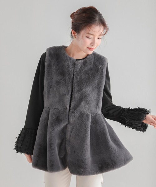 Fit more（フィットモア） ベスト ジレ 「ZOZO限定カラー」ペプラム