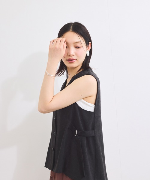 VIS（ビス） ベスト ジレ 「セットアップ対応」サイドベルトフレアジレ