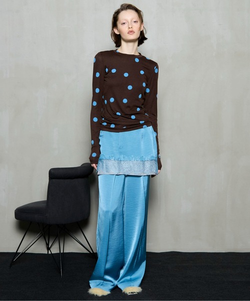 MAISON SPECIAL（メゾンスペシャル） tシャツ Sheer Dot Layered Tops