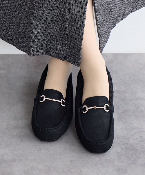 HIMIKO デッキシューズ モカシン 「HIMIKO」ビジュービットふわふわ