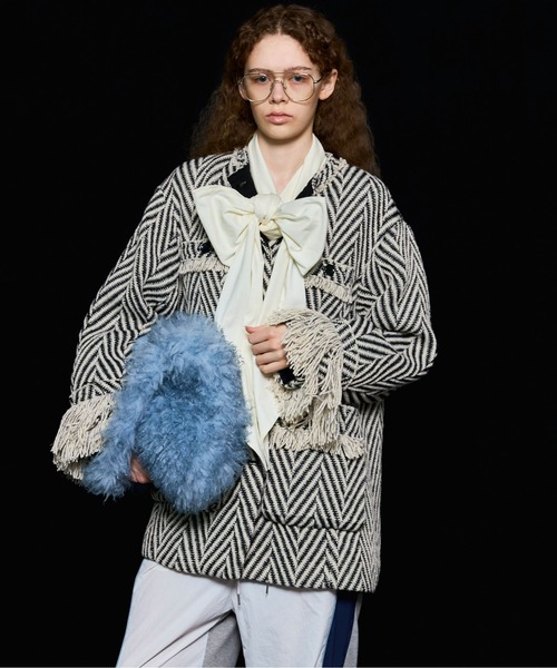 MAISON SPECIAL（メゾンスペシャル） ノーカラーコート コート Fringe