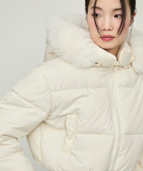 NUJOH ダウンコート ダウンジャケット Faux Fur Hooded Down Jacket