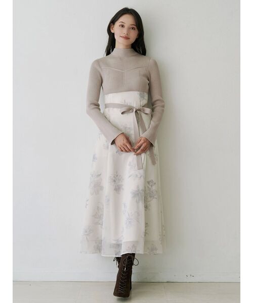 MERCURYDUO（マーキュリーデュオ） ワンピース フラワードッキング