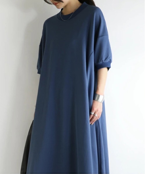 No one knows（ノーワンノーズ） ワンピース シワになりにくいリブ付き