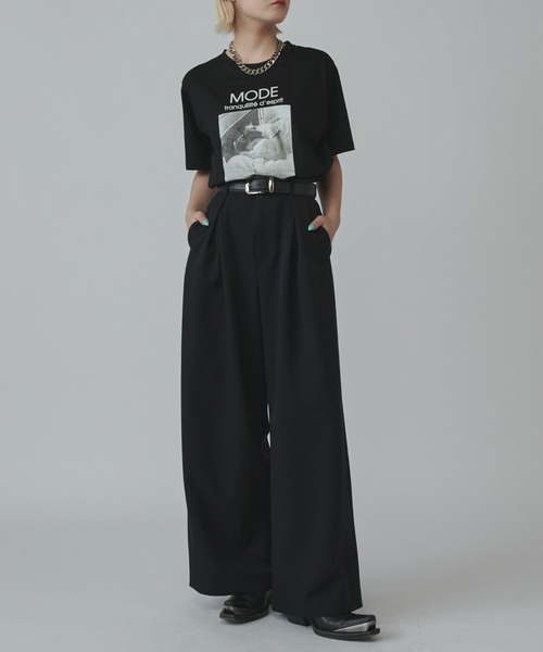 Lui's（ルイス） スラックス パンツ 「mi-企画」タックワイドパンツ