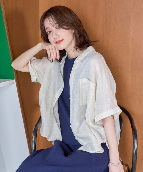 studio CLIP（スタディオクリップ） ブラウス シャツ 「リネン100