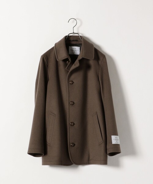 SHIPS any pコート ピーコート any: SORONA混 ストレッチ スーパー