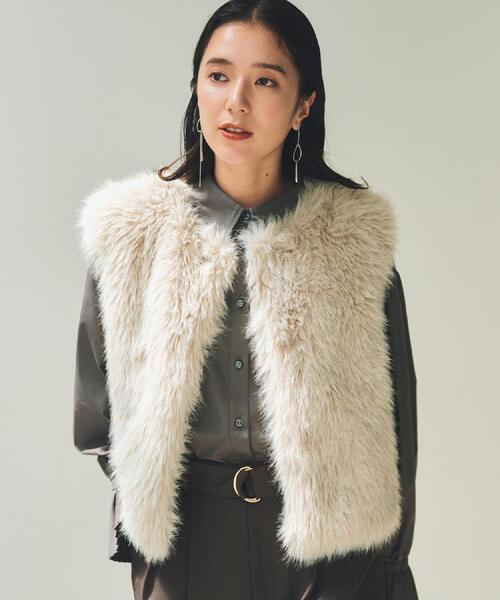THE SHOP TK ベスト ジレ フェイクファーベスト レディース : ZOZOTOWN