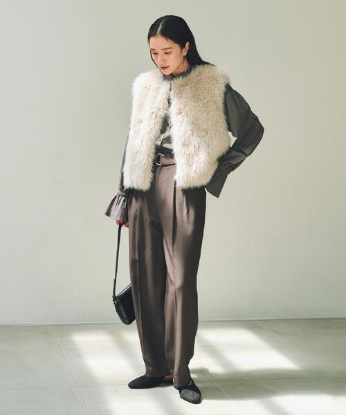 THE SHOP TK ベスト ジレ フェイクファーベスト レディース : ZOZOTOWN