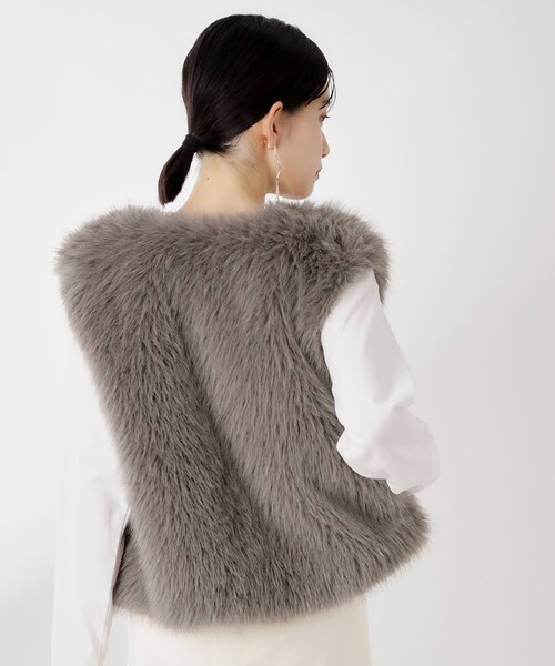 THE SHOP TK ベスト ジレ フェイクファーベスト レディース : ZOZOTOWN
