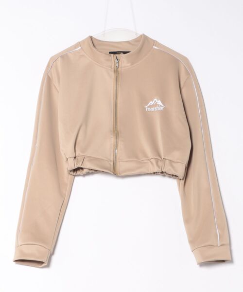 スタジャン ジップデザイン ショート丈ジャケット レディース