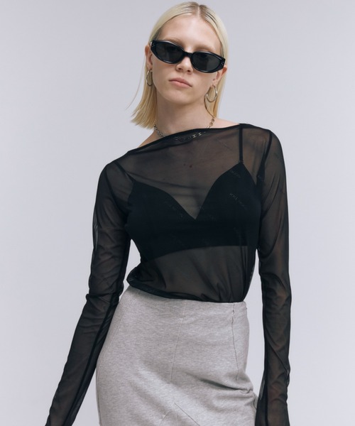 JOSE MOON（ジョゼムーン） tシャツ SHEER MONOGRAM TOPS/シアー