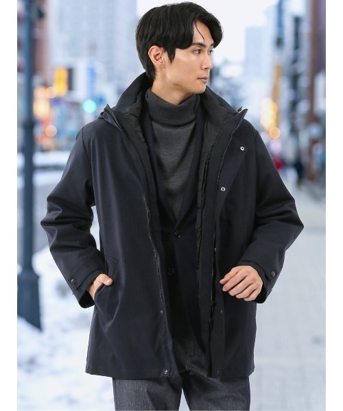 TAKA-Q（タカキュー） ステンカラーコート コート 「3WAY フード脱着