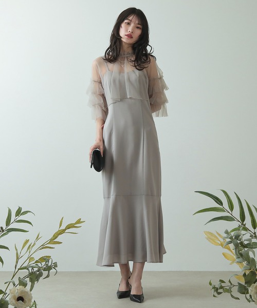 Kana ドレス 「低身長用サイズあり」チュール ティアード ボレロ 3way