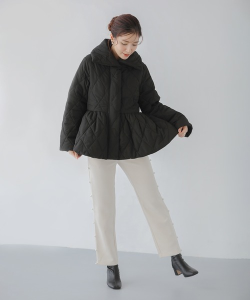 Fit more（フィットモア） コート アウター ペプラム中綿ジャケット