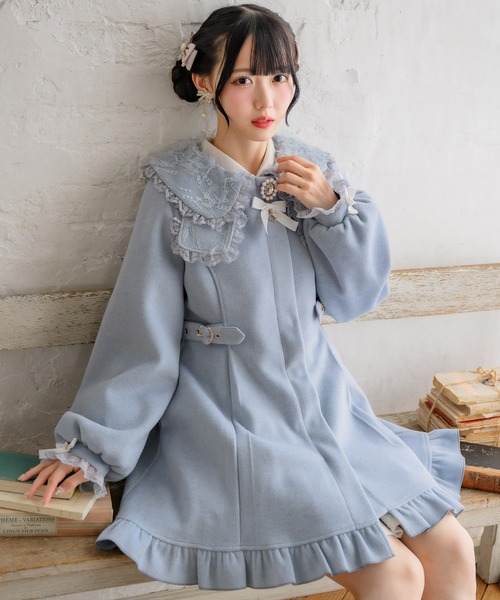 ROJITA（ロジータ） コート アウター フェザーレースリボン衿コート