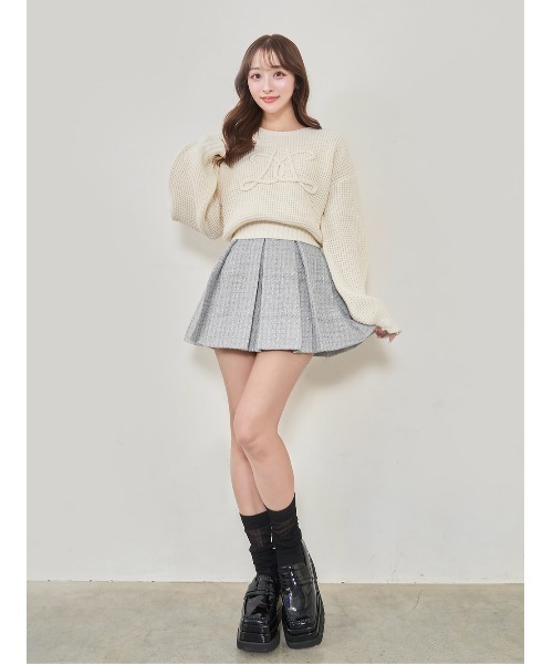 Darich（ダーリッチ） スカート ボックスプリーツツイードミニスカート