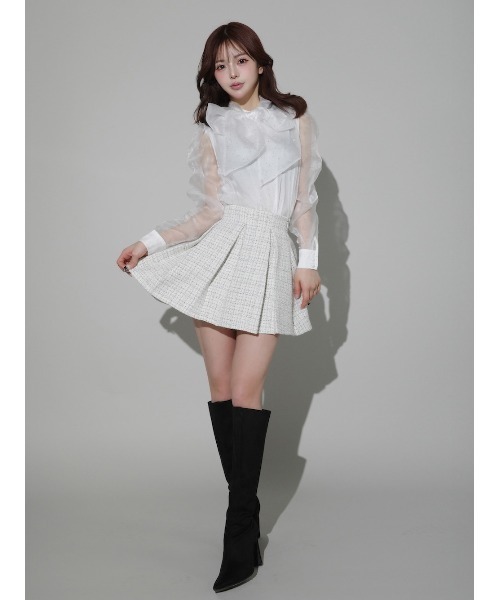 Darich（ダーリッチ） スカート ボックスプリーツツイードミニスカート