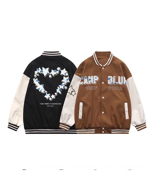 スタジャン 「HOOK」ユニセックス ワッペン 刺繍 カレッジ メンズ