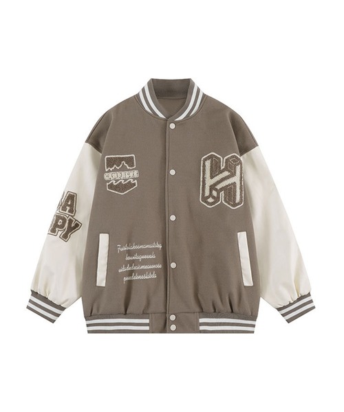 スタジャン 「HOOK」ユニセックス ワッペン 刺繍 カレッジ メンズ