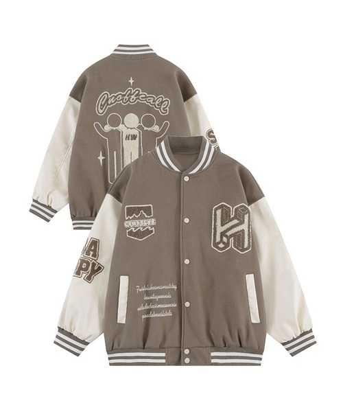 スタジャン 「HOOK」ユニセックス ワッペン 刺繍 カレッジ メンズ