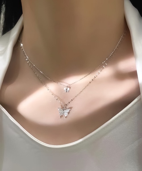 DiamondHearts（ダイヤモンドハーツ） ネックレス ダブルバタフライ