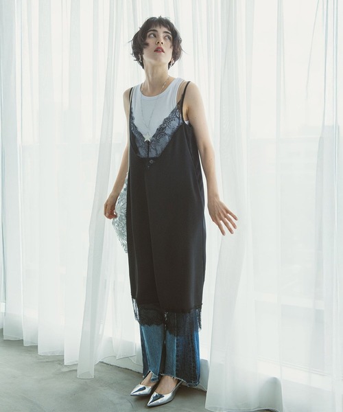 Three Four Time（スリーフォータイム） ワンピース サテンレース