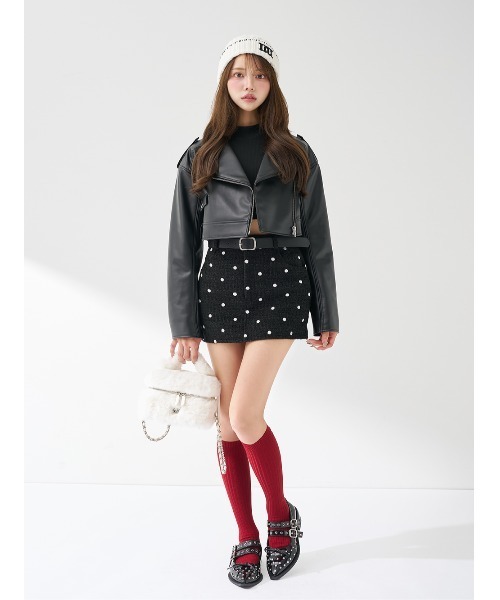 Darich（ダーリッチ） スカート ドットツイードベルトミニスカート