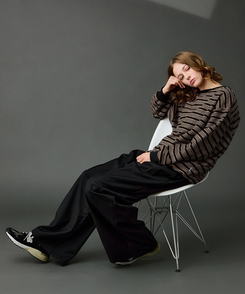 WETTEMPT tシャツ CREW NECK DRAW CORD BORDER LONG TEE / クルー