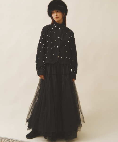 PERNA（ペルナ） デニムジャケット gジャン パールデニムブルゾン