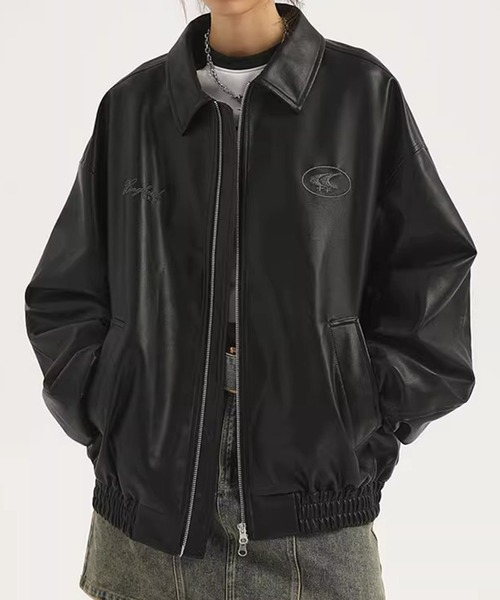 lilful ブルゾン アウター ストリート Y2Kデザイン ダブルジップ