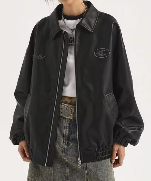 lilful ブルゾン アウター ストリート Y2Kデザイン ダブルジップ