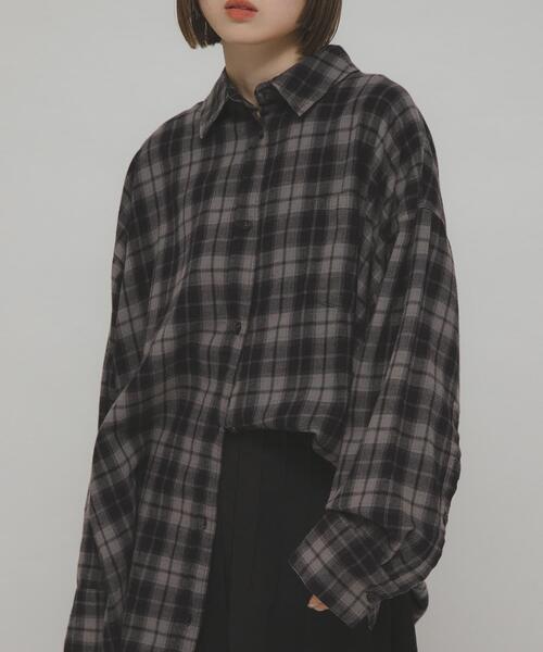 KBF（ケービーエフ） ブラウス シャツ BIGチェックシャツ レディース