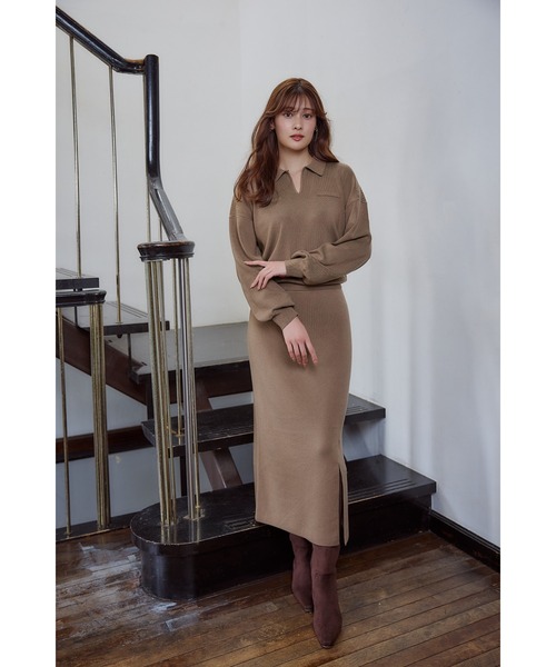 Her lip to ワンピース Serene Collared Knit Dress : ZOZOTOWN Yahoo